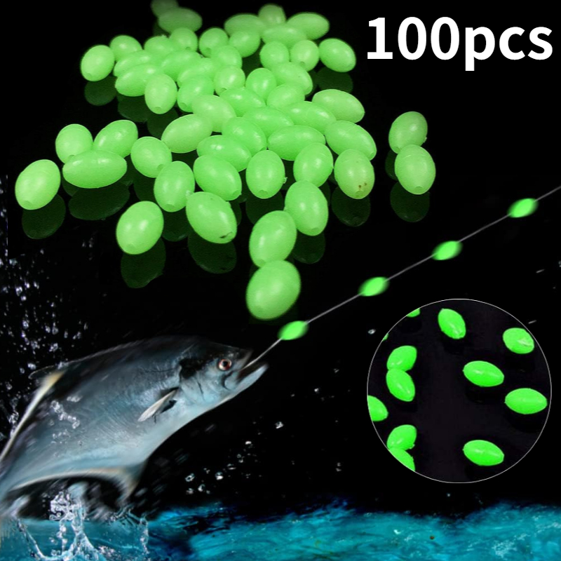 Fishing Lure Making Kit - 100pcs/lot Manik-manik Pancing Oval Bercahaya di